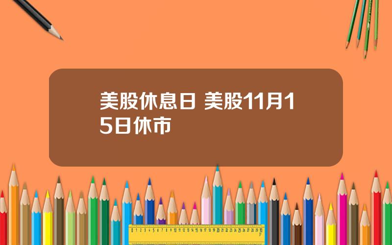 美股休息日 美股11月15日休市